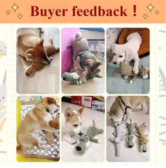 2025 Pet Dog Toys for Large Dogs Cute Plush Squeak Fleece Durable Chewing Cute Soft Pet Molar Toys Dogs Accessories